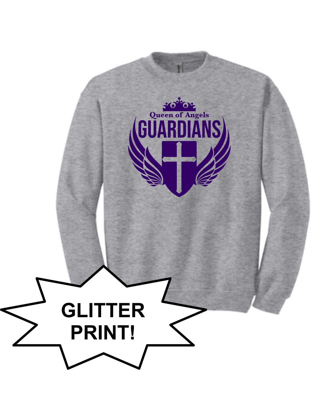 Queen of Angels - Crewneck Sweatshirt - Glitter Print