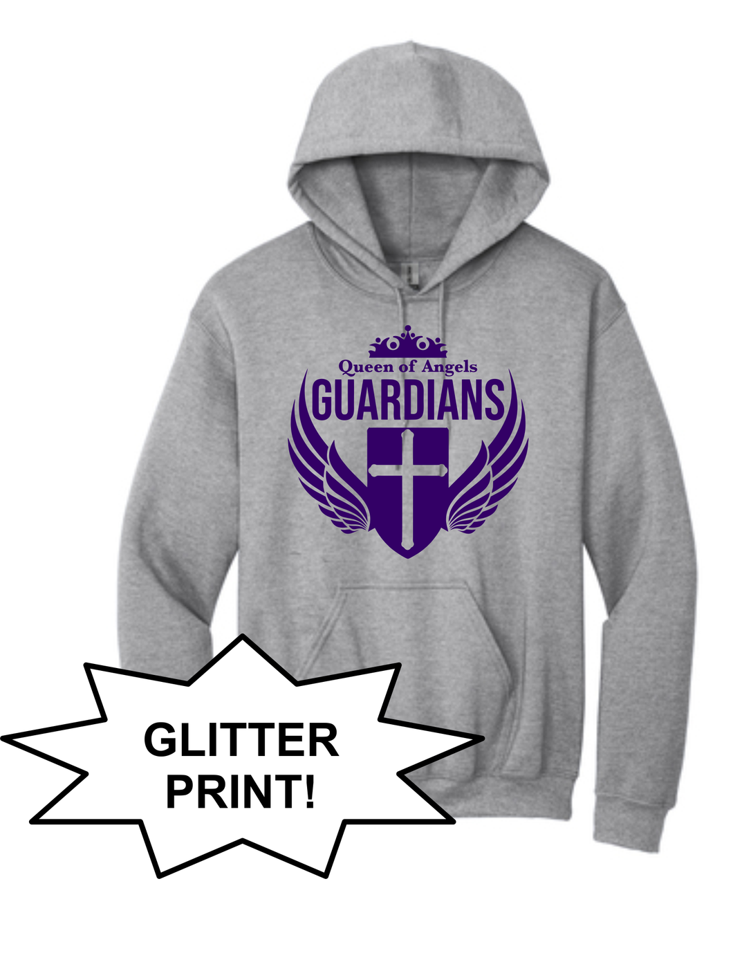 Queen of Angels - Hooded Sweatshirt - Glitter Print