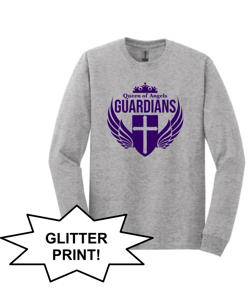 Queen of Angels - Long Sleeve T-shirt - Glitter Print