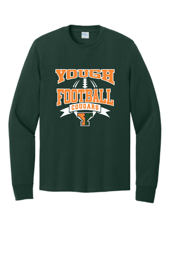 Yough Football - Green Long Sleeve Cotton Tee