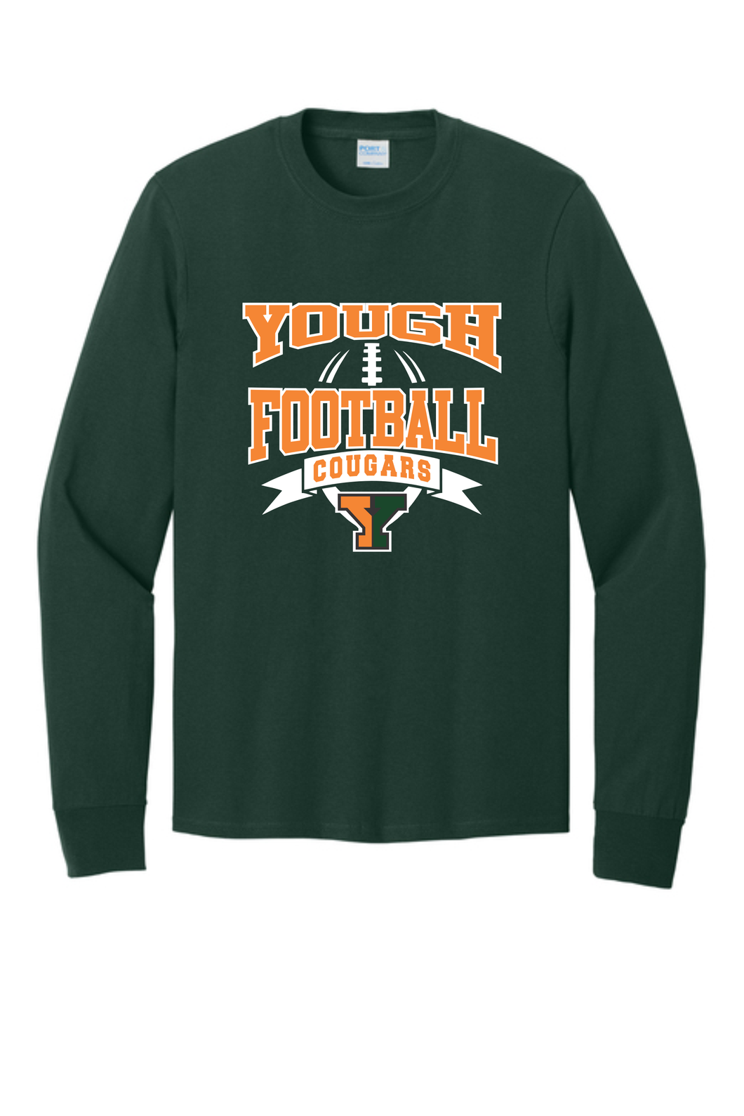 Yough Football - Green Long Sleeve Cotton Tee
