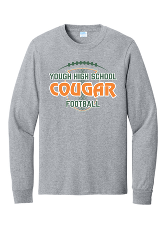 Yough Football - Grey Long Sleeve Cotton Tee