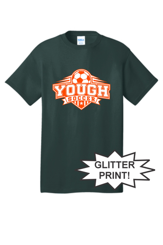 Yough Youth Soccer - Cotton T-Shirt with Glitter Print