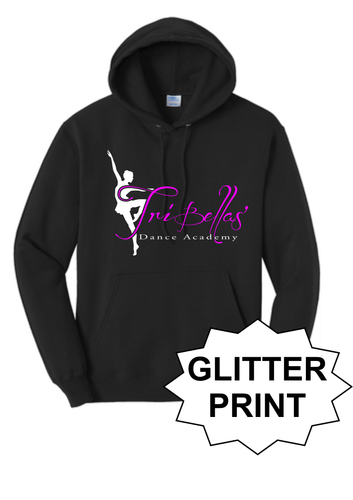 TriBellas - Glitter Print Hooded Sweatshirt